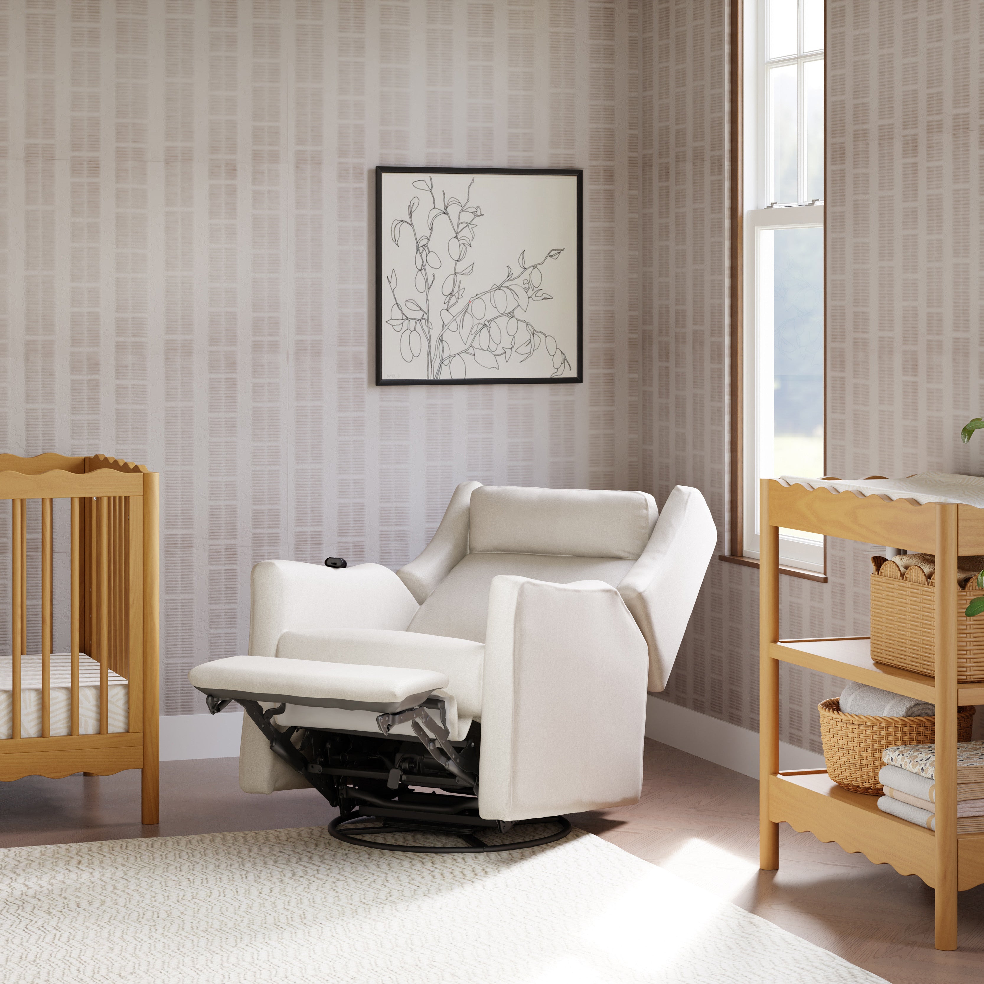 Deluxe Power Recliner and Swivel Glider with Heat and Massage