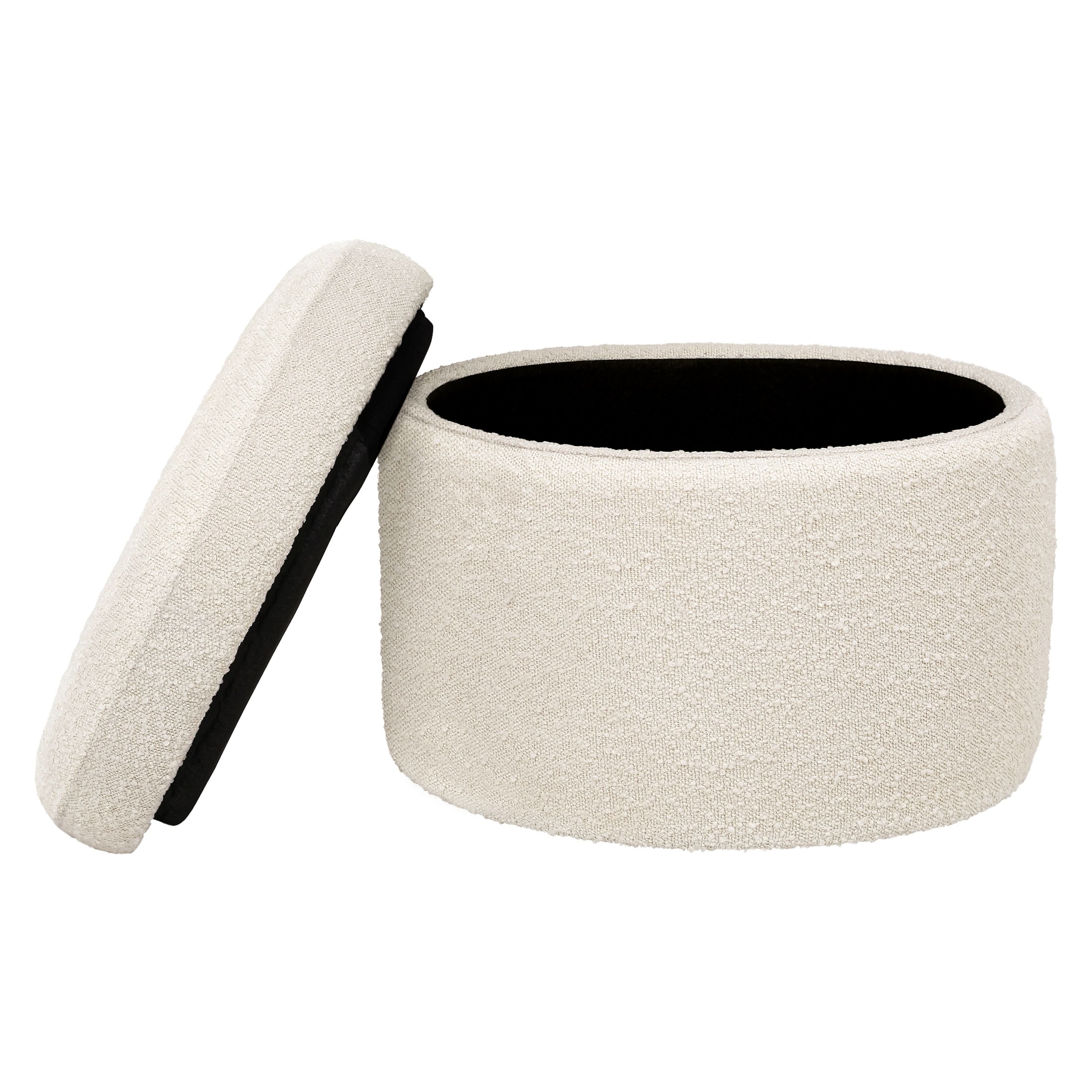 Storage Ottoman in Boucle
