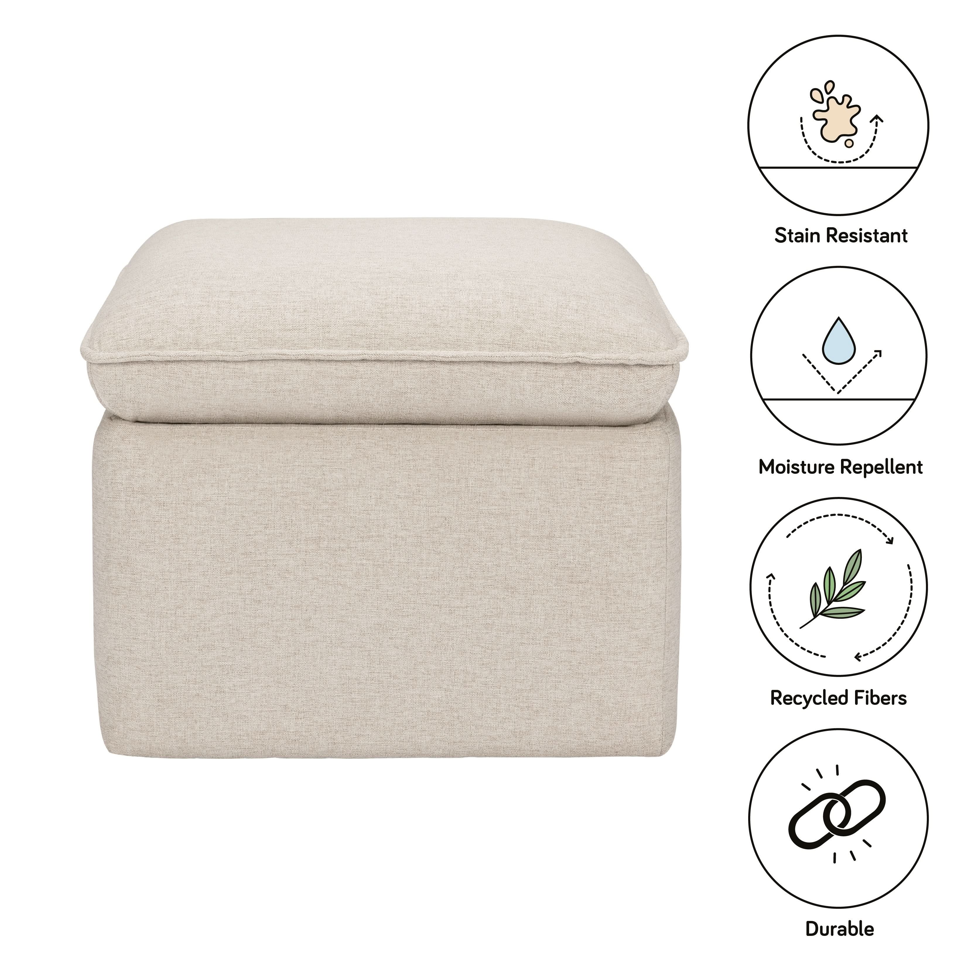 Storage Ottoman in Eco-Performance Fabric | Water Repellent & Stain Resistant