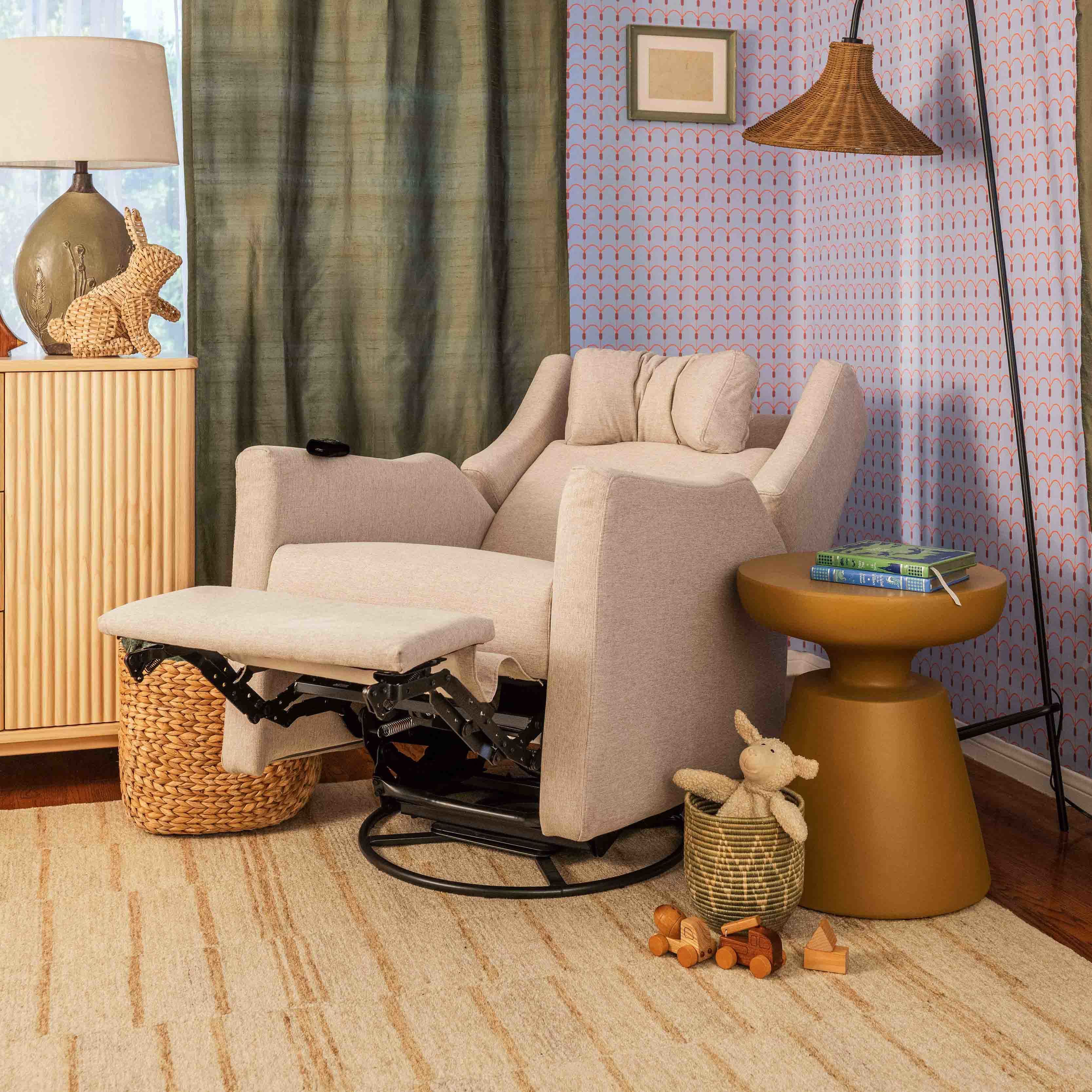 Deluxe Power Recliner and Swivel Glider with Heat and Massage