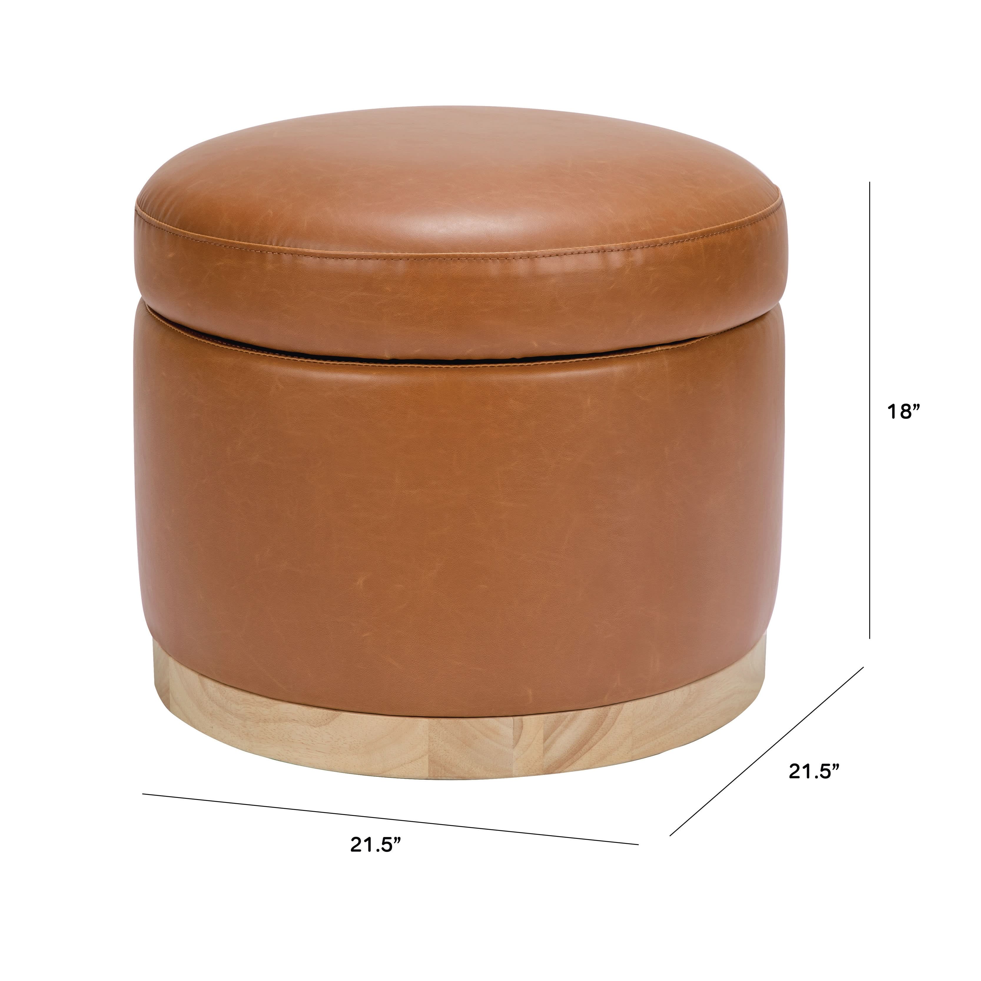 Storage Ottoman in Vegan Leather