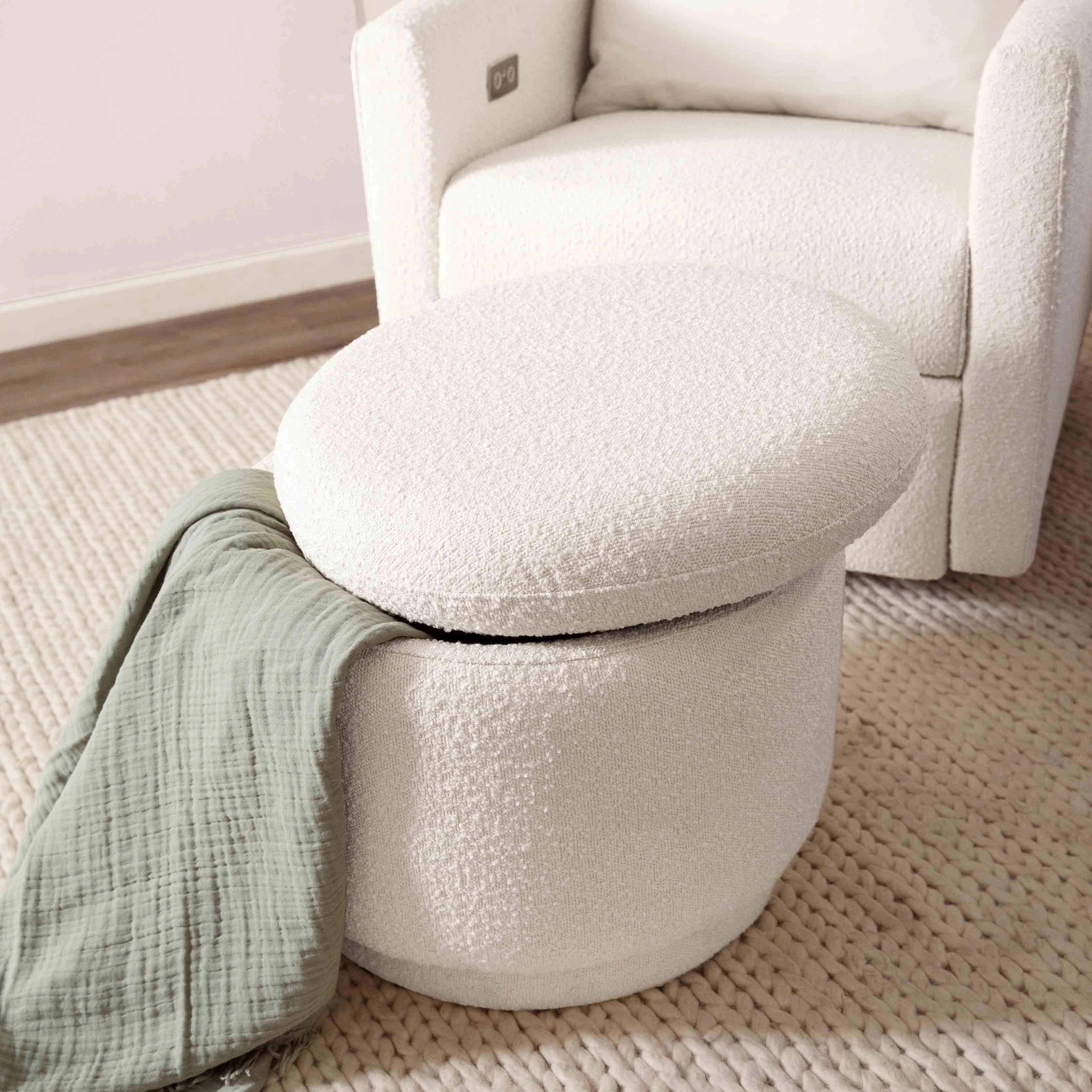 Storage Ottoman in Boucle