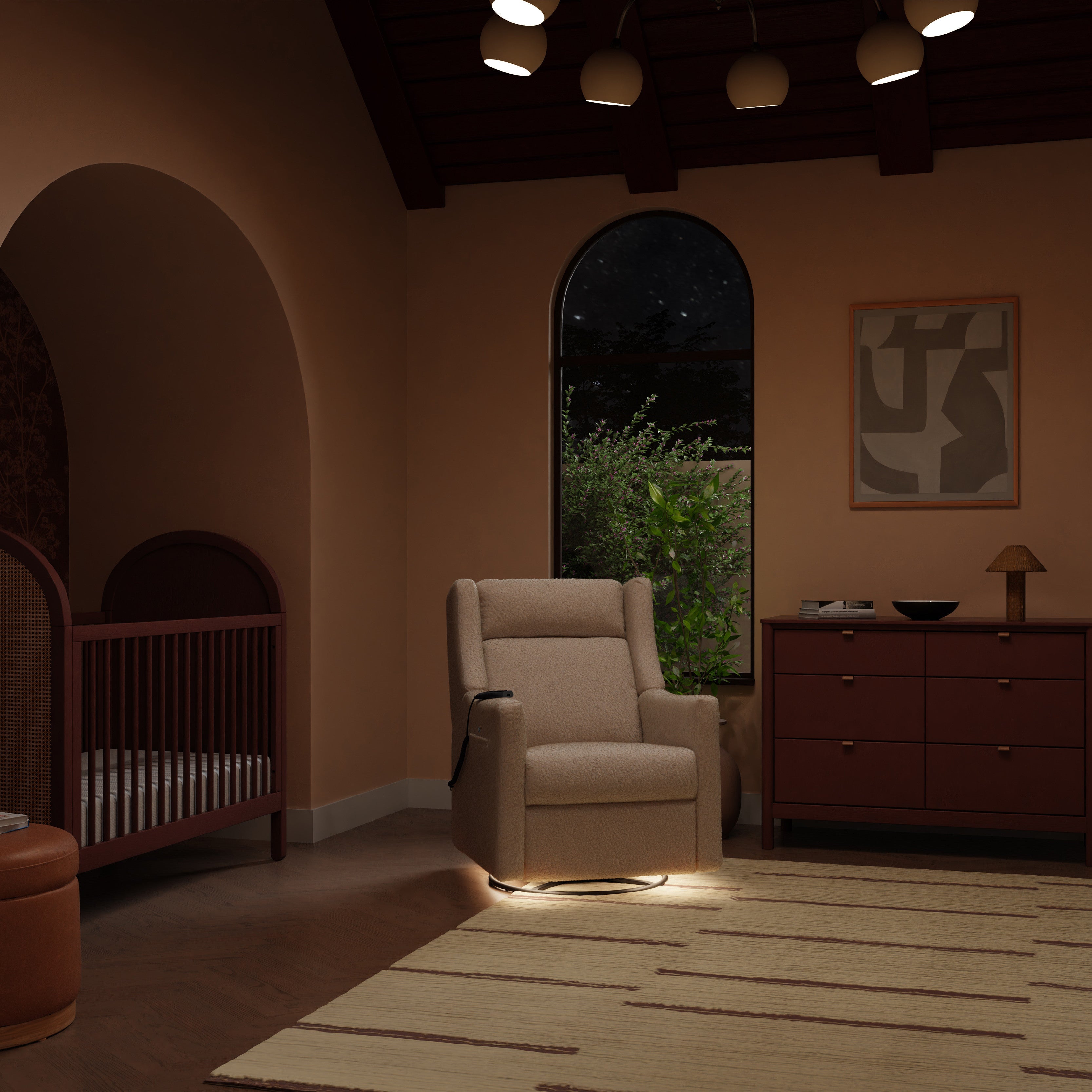 Deluxe Power Recliner and Swivel Glider with Heat and Massage