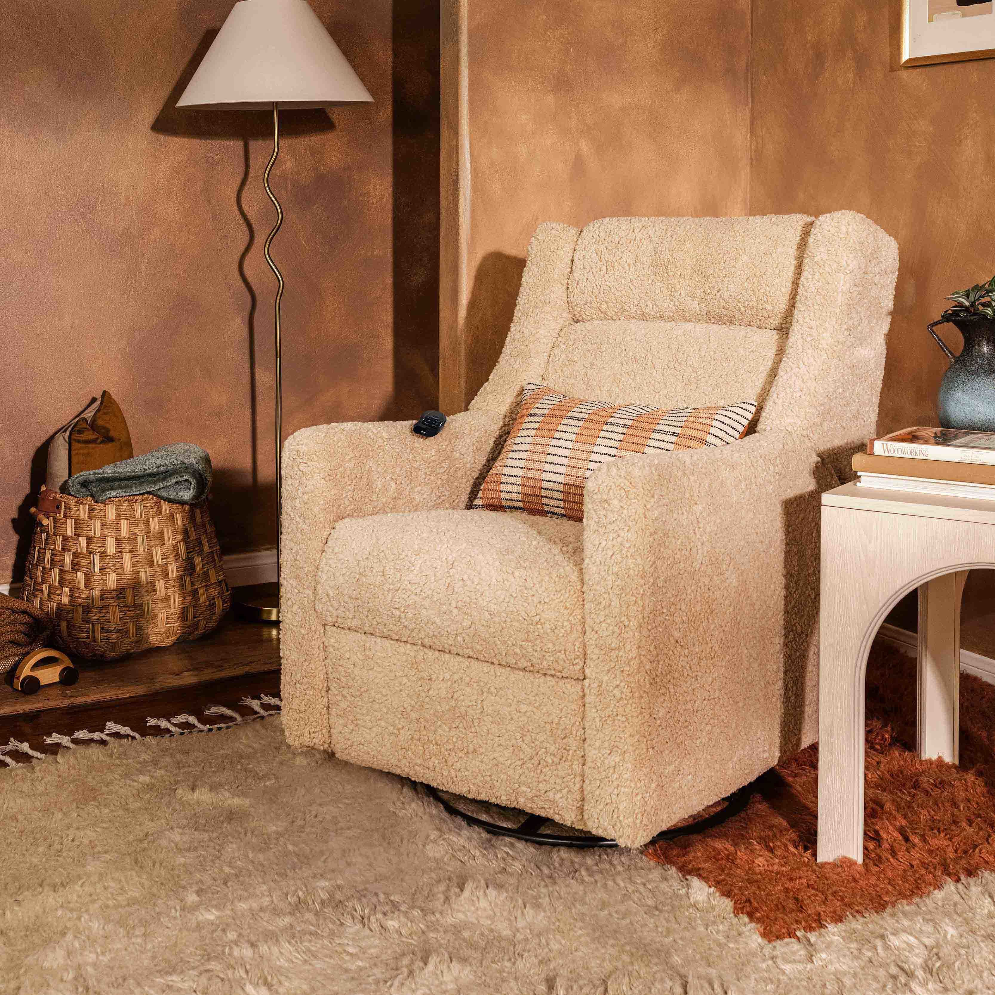 Deluxe Power Recliner and Swivel Glider with Heat and Massage