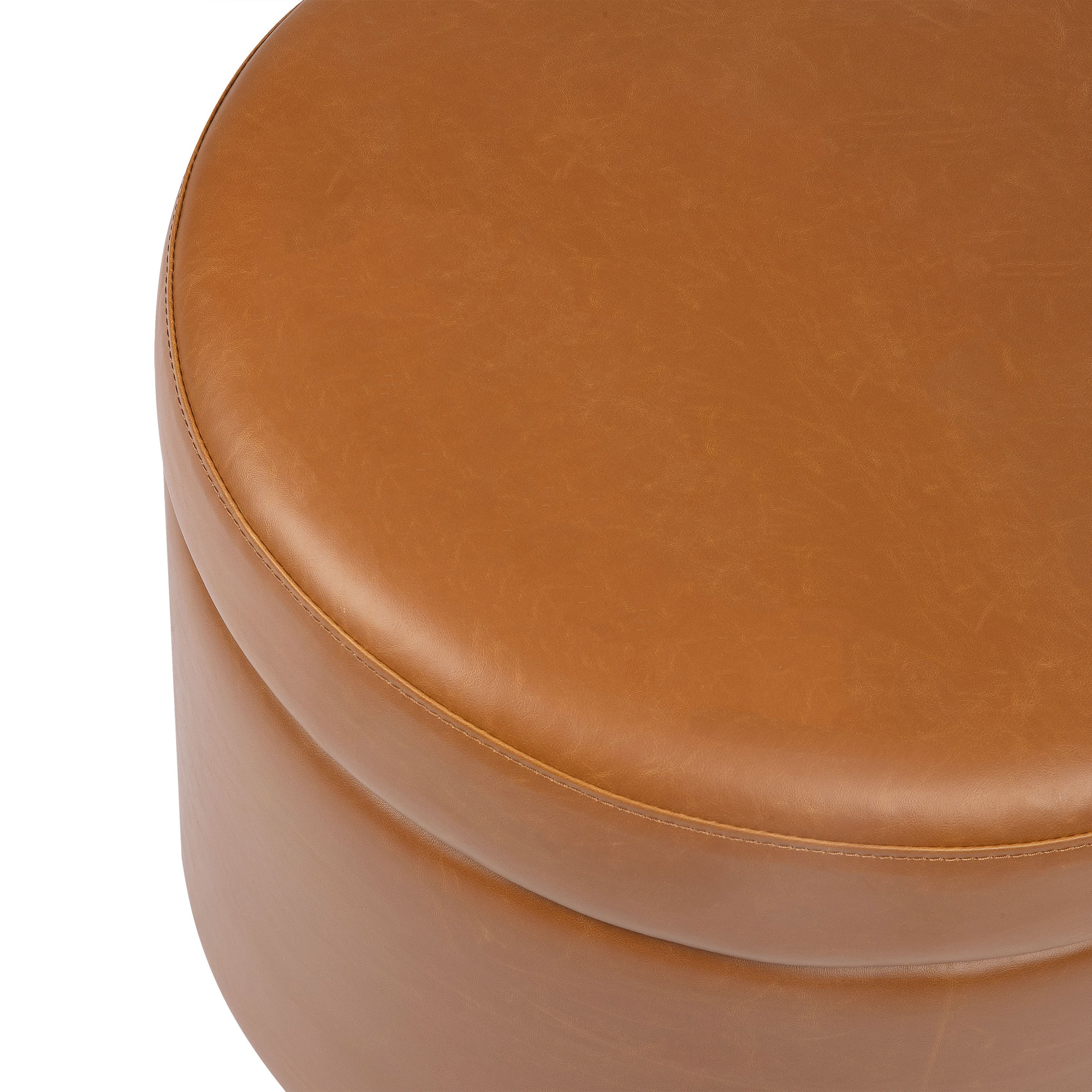 Storage Ottoman in Vegan Leather