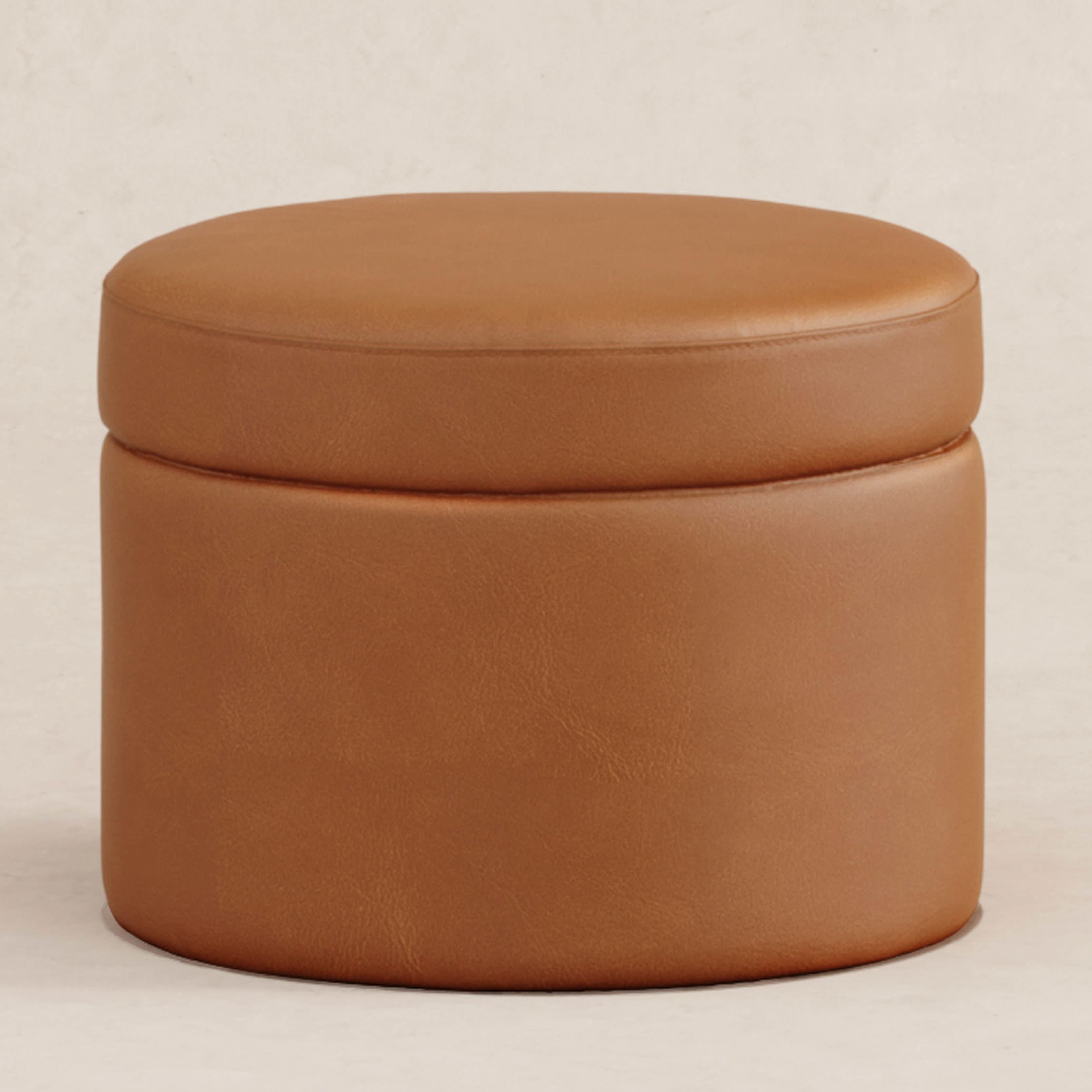 Storage Ottoman in Vegan Leather