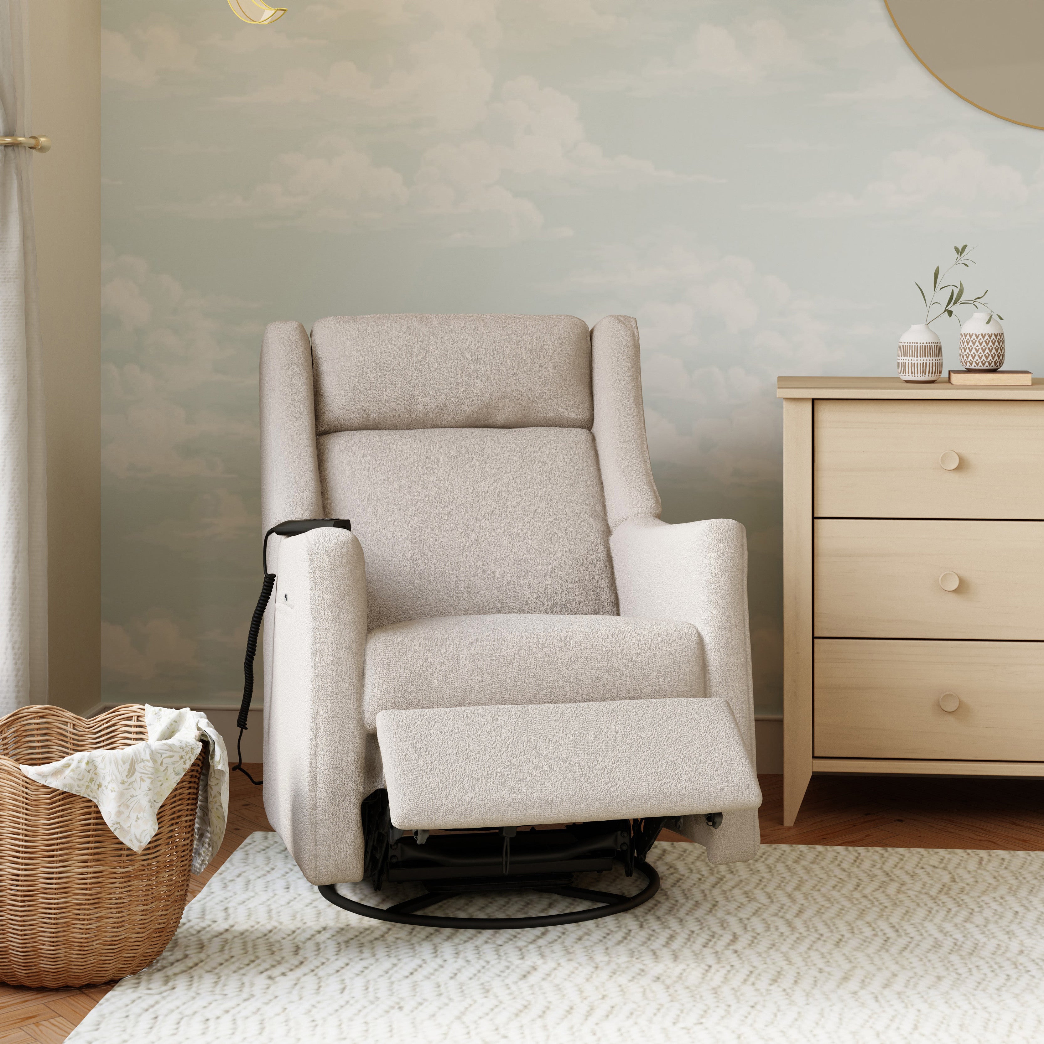 Deluxe Power Recliner and Swivel Glider with Heat and Massage