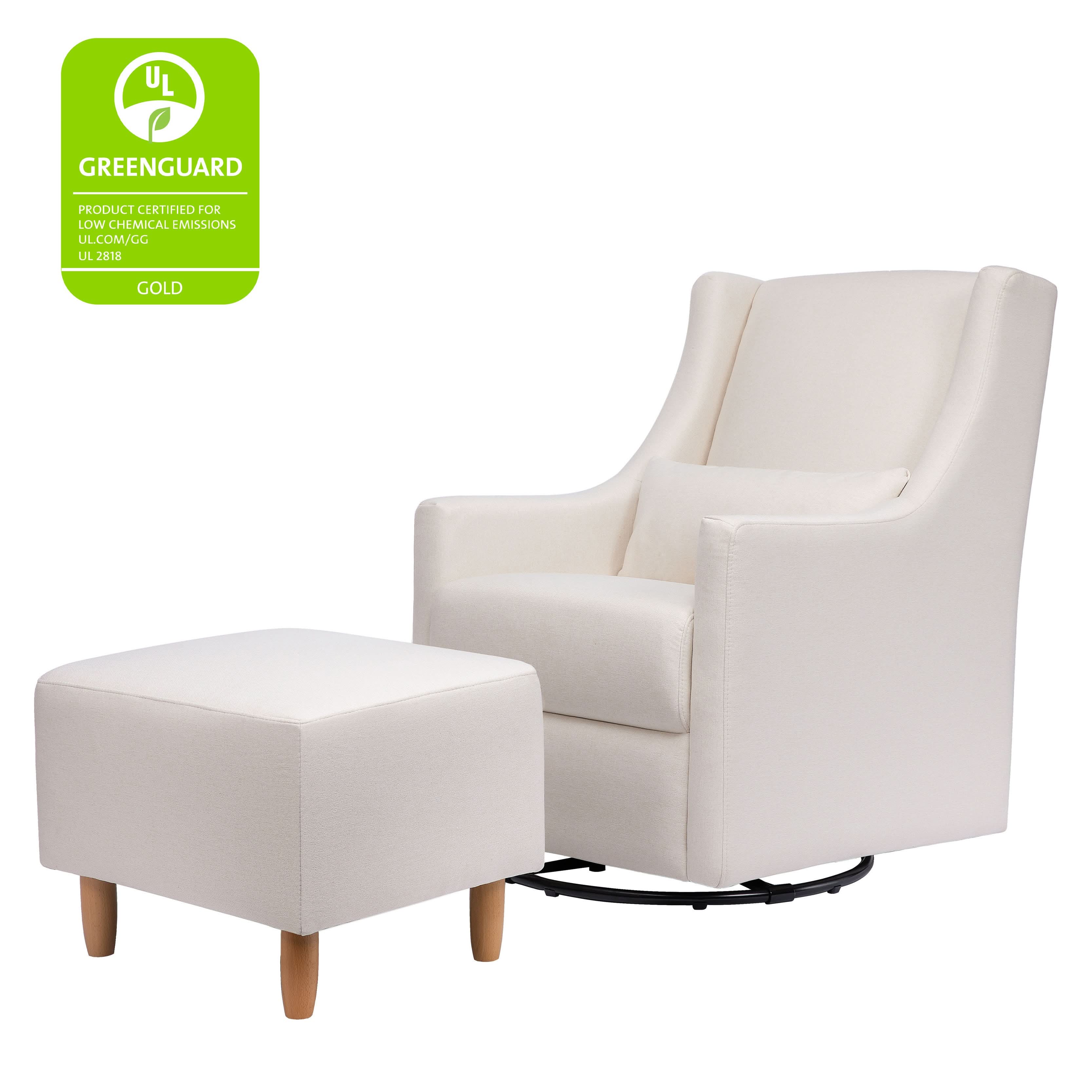 Swivel Glider and Ottoman in Eco-Performance Fabric | Water Repellent & Stain Resistant