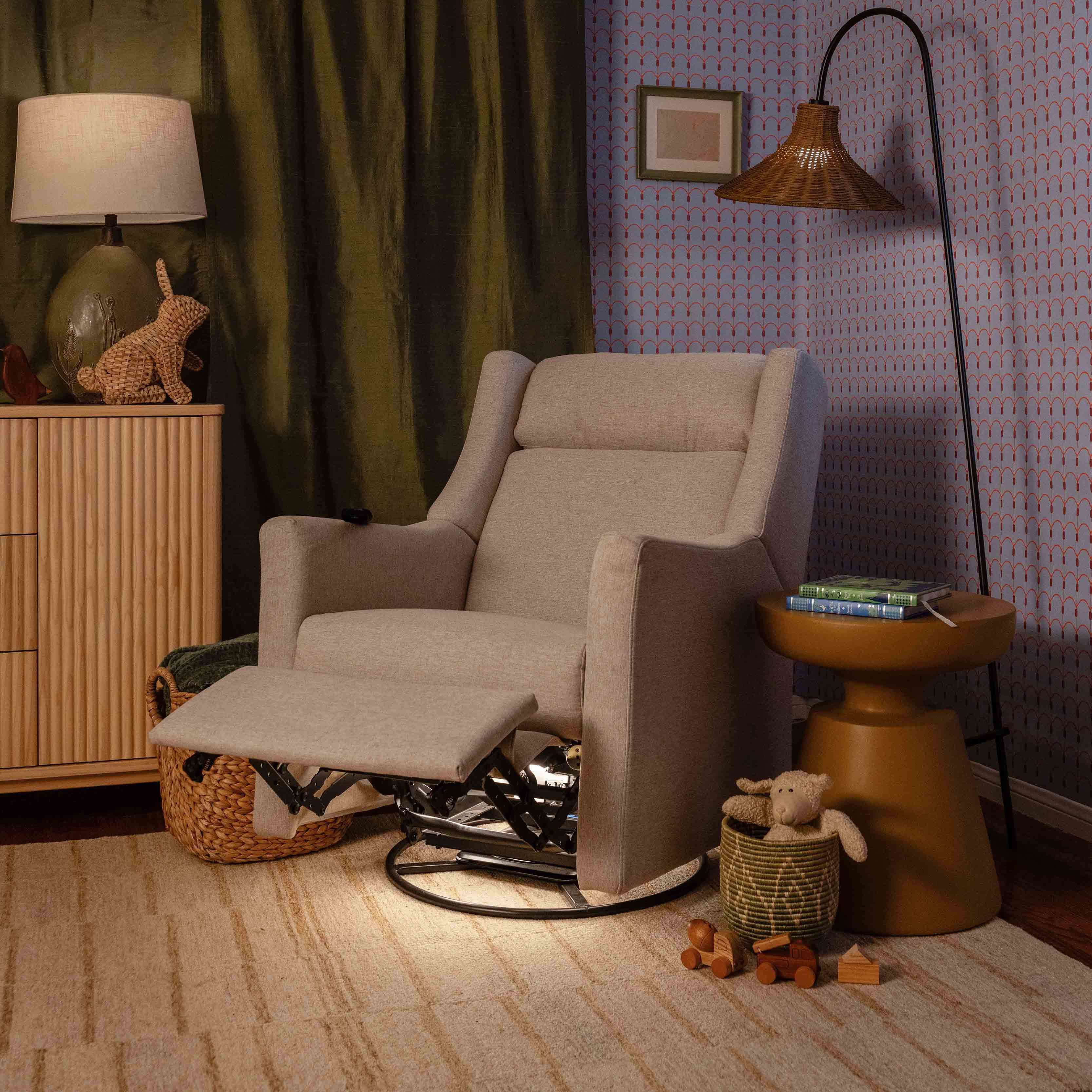 Deluxe Power Recliner and Swivel Glider with Heat and Massage