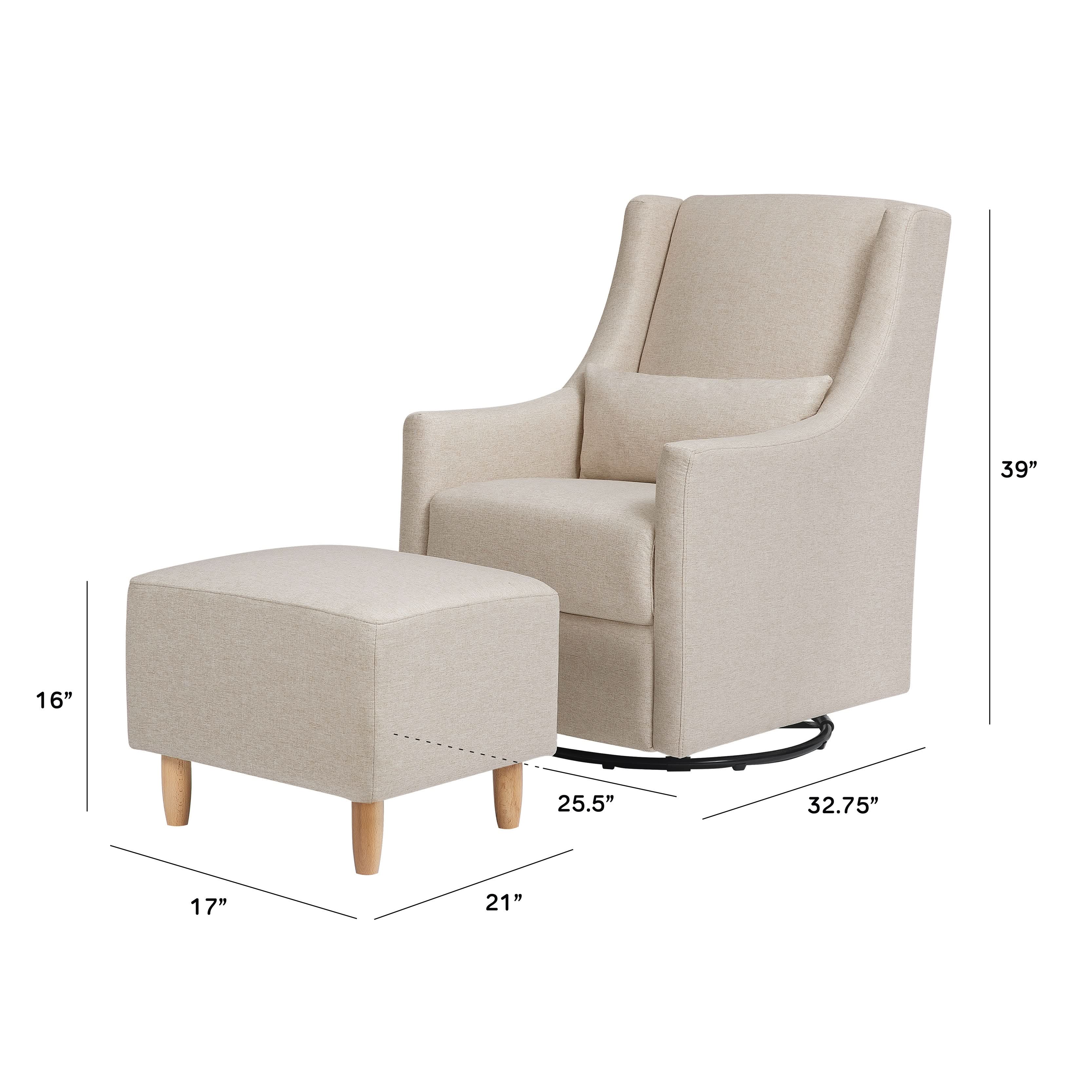 Swivel Glider and Ottoman in Eco-Performance Fabric | Water Repellent & Stain Resistant