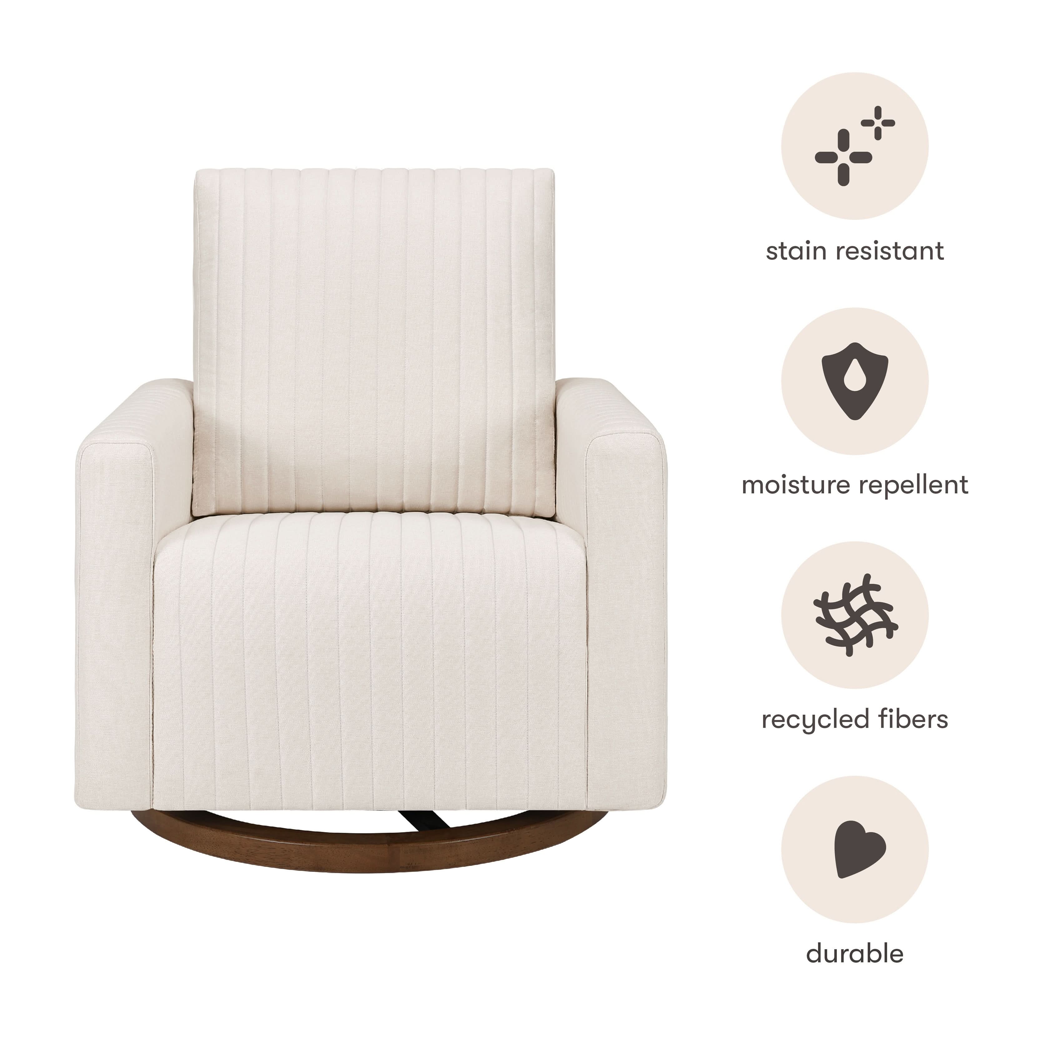 Channeled Swivel Glider in Eco-Performance Fabric | Water Repellent & Stain Resistant