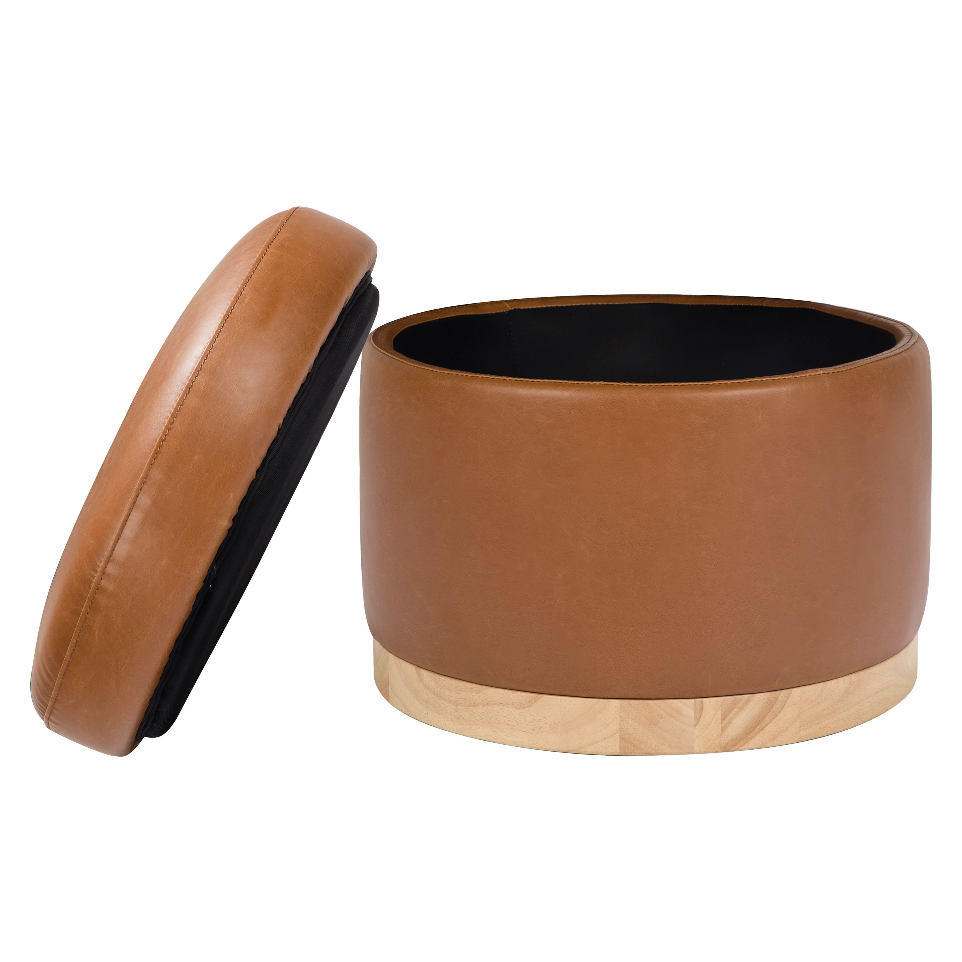 Storage Ottoman in Vegan Leather