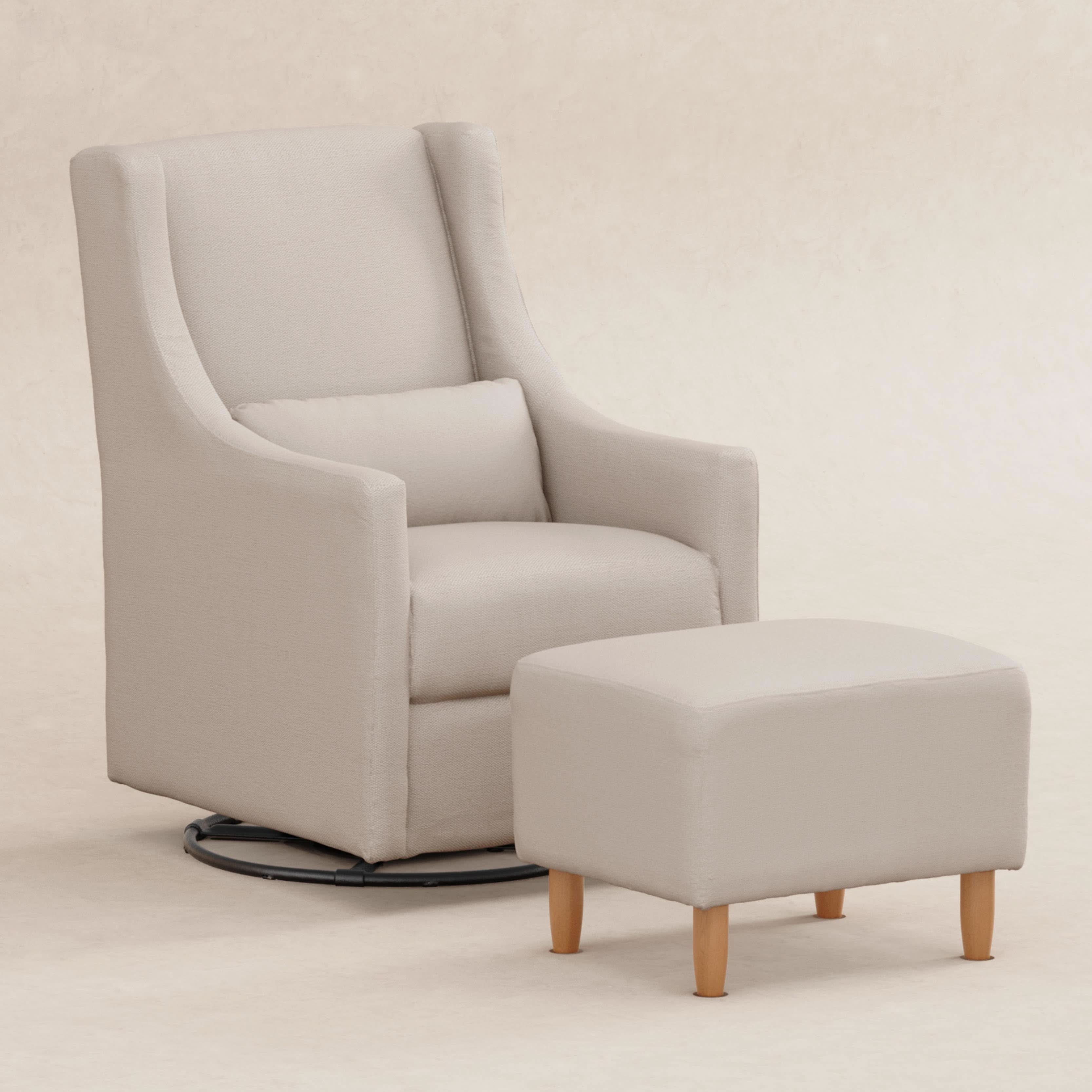 Swivel Glider and Ottoman in Eco-Performance Fabric | Water Repellent & Stain Resistant