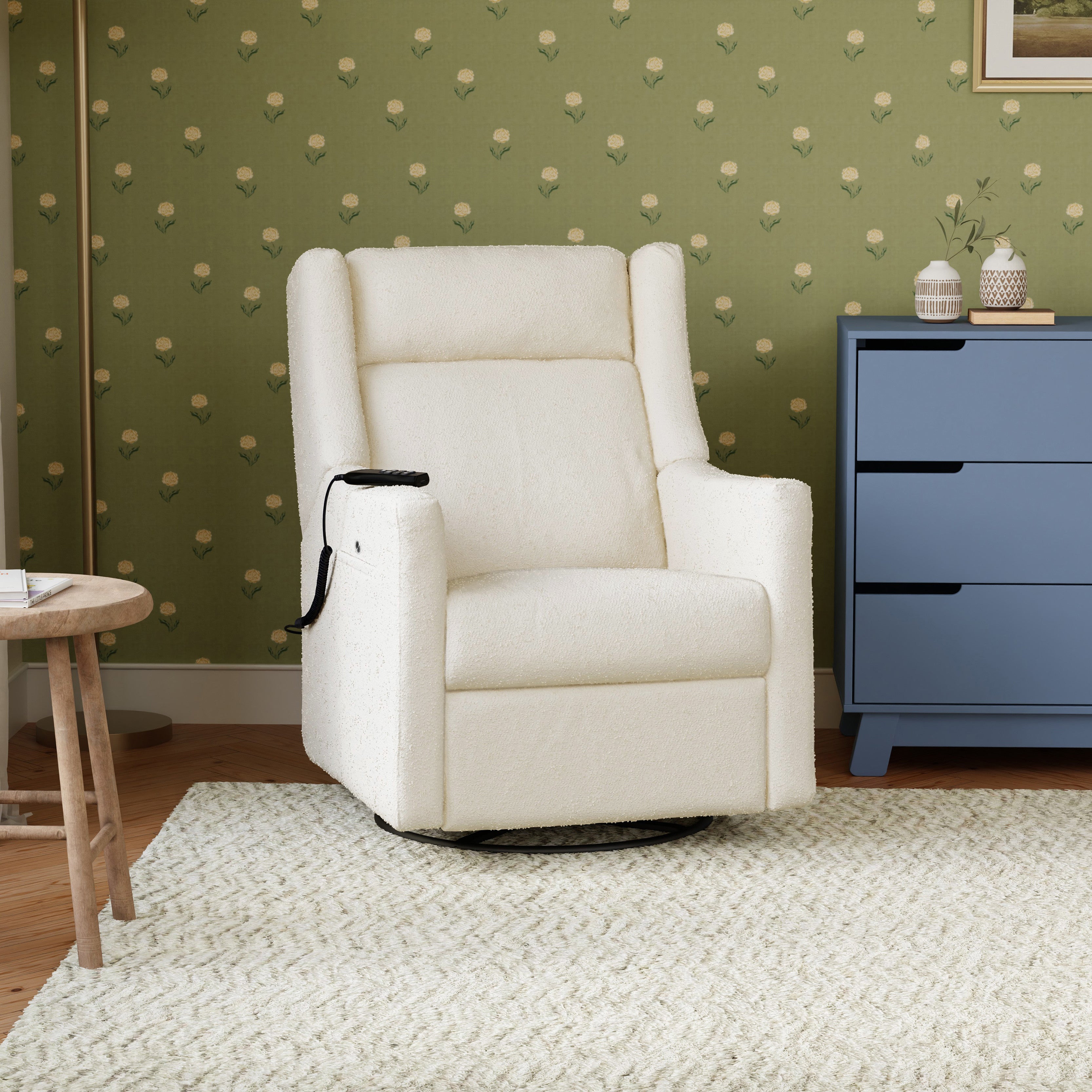 Deluxe Power Recliner and Swivel Glider with Heat and Massage